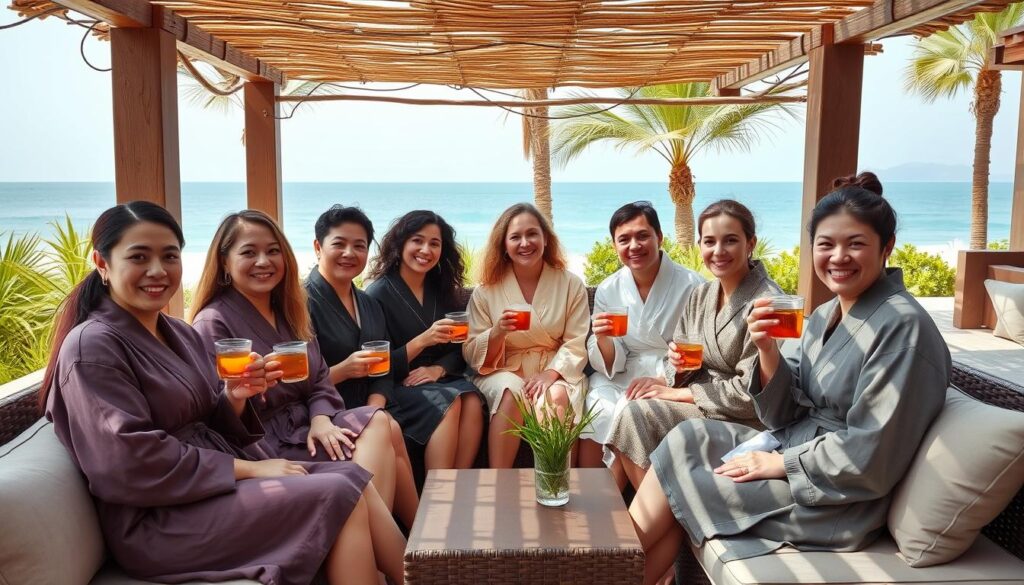Happy clients after treatment at Inner Peace Ayurvedic Spa Varkala Happy clients after treatment at Inner Peace Ayurvedic Spa Varkala