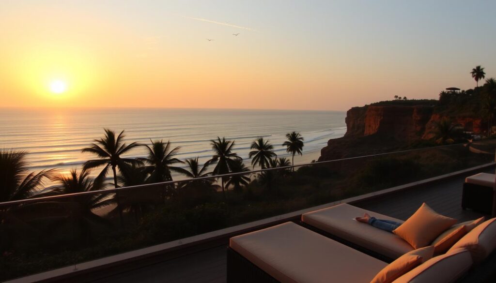 Sunset view from Inner Peace Ayurvedic Spa Varkala Sunset view from Inner Peace Ayurvedic Spa Varkala