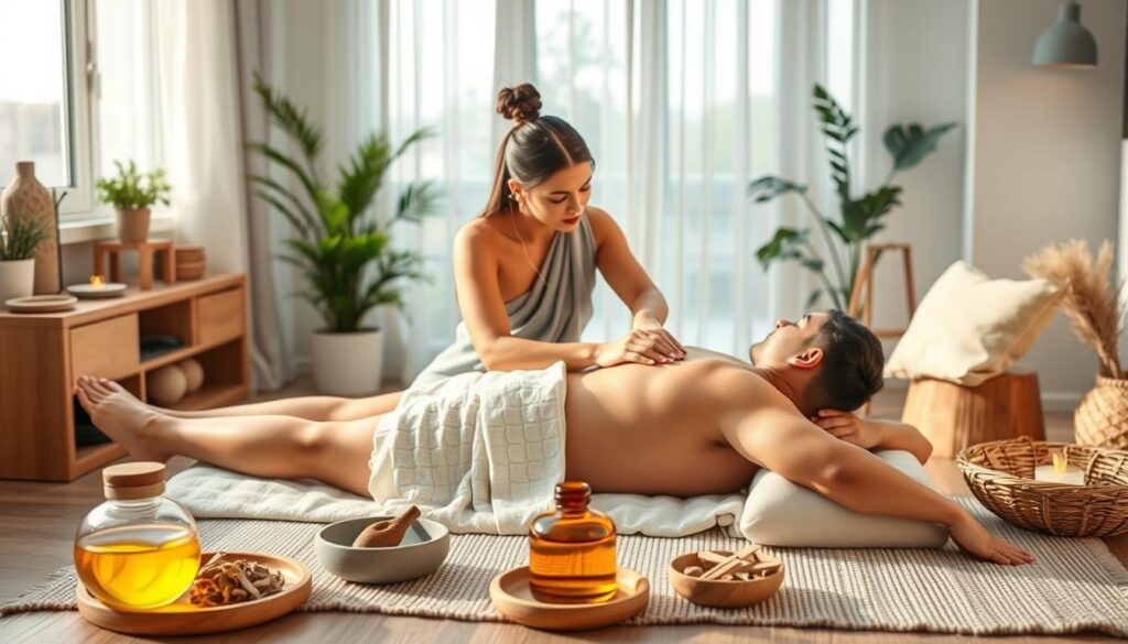 Modern integration of traditional Ayurvedic Treatment for Abhyangam